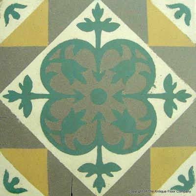 13m2 Antique Belgian Maufroid Freres et Soeur ceramic floor c.1900-1910