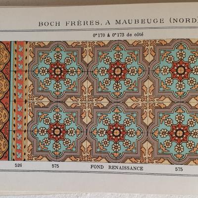 c.13.75m2 - Exquisite Boch Freres antique ceramic floor c.1890-1900