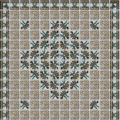 Superbly detailed 17m2 French mosaic themed ceramic floor