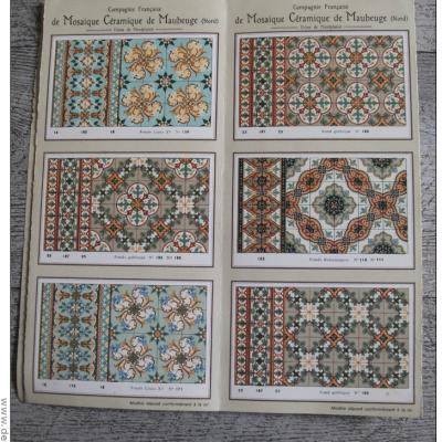 c.12m2 to 17m2 antique Maubeuge ceramic floor with rich double borders