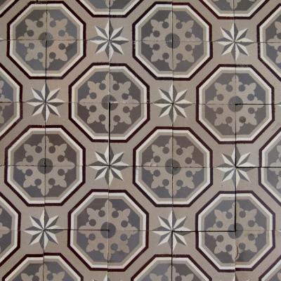 A large c.20m2+ / 225 sq ft Boch Freres ceramic floor c.1900 