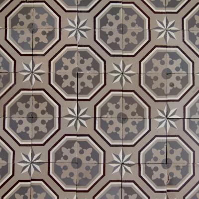 A small c.2.5m2 to 5.7m2 Boch Freres ceramic floor c.1900 