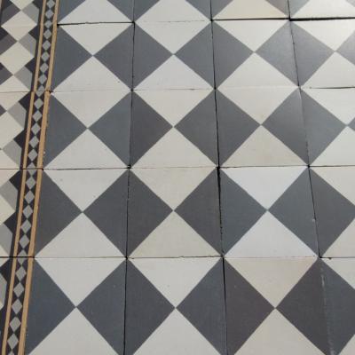 +/- 15m2 Antique French Damier Hallway floor with original borders 