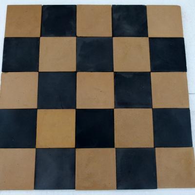 4.7m2 / 50 sq ft + of antique French black and cream ceramic tiles - c.1910