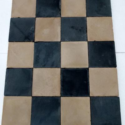 26m2 of black and cream antique French carreaux de ciments tiles - c. 1900-1910