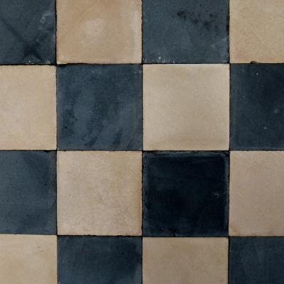 26m2 of black and cream antique French carreaux de ciments tiles - c. 1900-1910