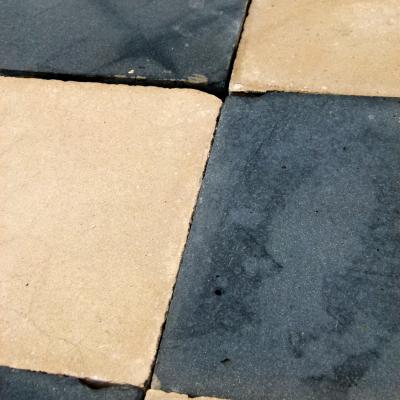 26m2 of black and cream antique French carreaux de ciments tiles - c. 1900-1910