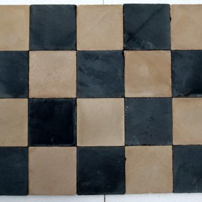 26m2 of black and cream antique French carreaux de ciments tiles - c. 1900-1910