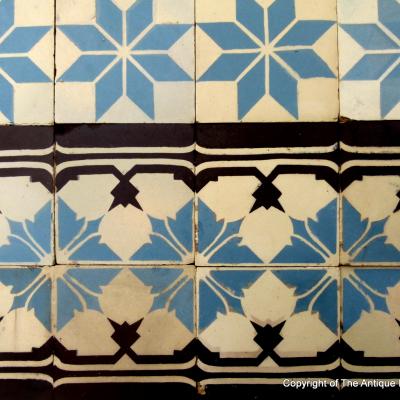 14m2-16m2+ of antique Perrusson ceramic encaustic tiles - early 20th century