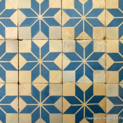 14m2-16m2+ of antique Perrusson ceramic encaustic tiles - early 20th century