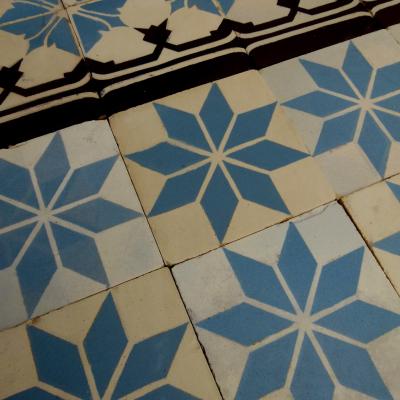 14m2-16m2+ of antique Perrusson ceramic encaustic tiles - early 20th century