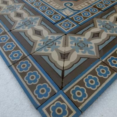 15m2 Antique Belgian ceramic encaustic floor - early 20th century