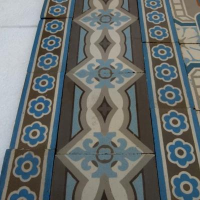 15m2 Antique Belgian ceramic encaustic floor - early 20th century