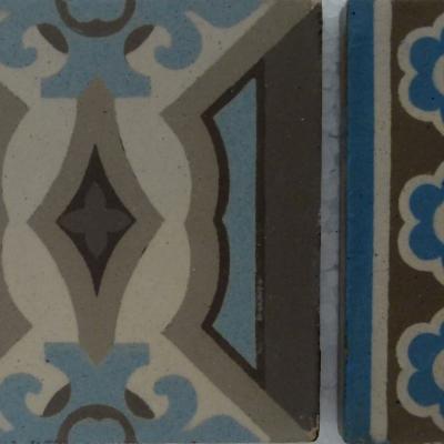 15m2 Antique Belgian ceramic encaustic floor - early 20th century