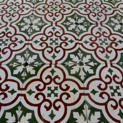 Moorish influenced antique French carreaux de ciments floor 4.5m2