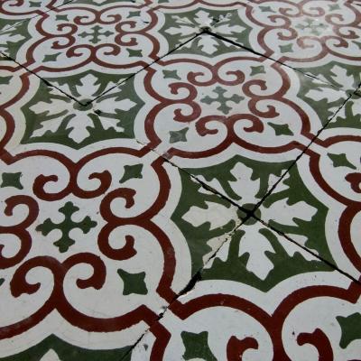 Moorish influenced antique French carreaux de ciments floor 4.5m2