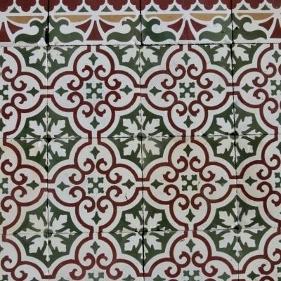 Moorish influenced antique French carreaux de ciments floor 4.5m2