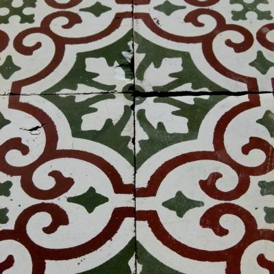 Moorish influenced antique French carreaux de ciments floor 4.5m2