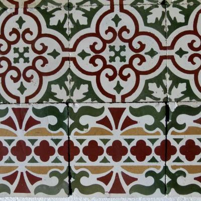 Moorish influenced antique French carreaux de ciments floor 4.5m2