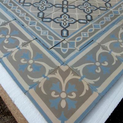 Classical geometric period French floor with original borders 1900-1905