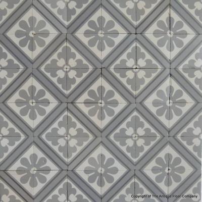 12.25m2 of classical Paray Le Monial antique French ceramic tiles c.1900