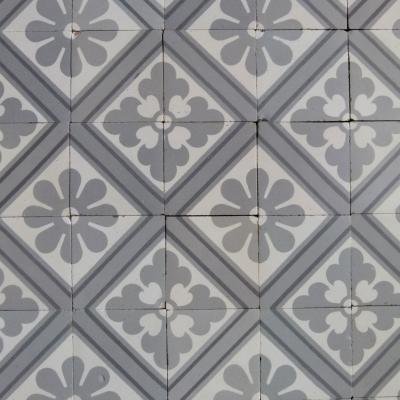 12.25m2 of classical Paray Le Monial antique French ceramic tiles c.1900