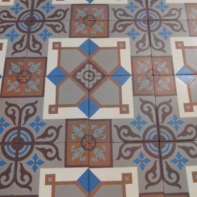 18.75m2 / 200 sq ft antique Belgian ceramic floor with double borders