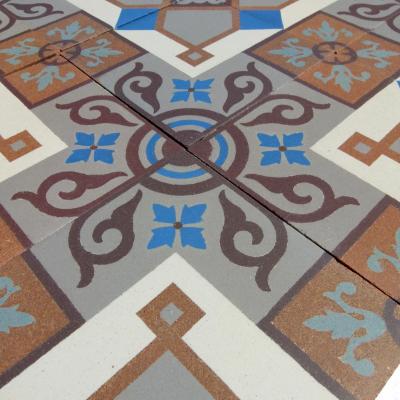 18.75m2 / 200 sq ft antique Belgian ceramic floor with double borders