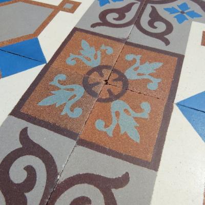 18.75m2 / 200 sq ft antique Belgian ceramic floor with double borders