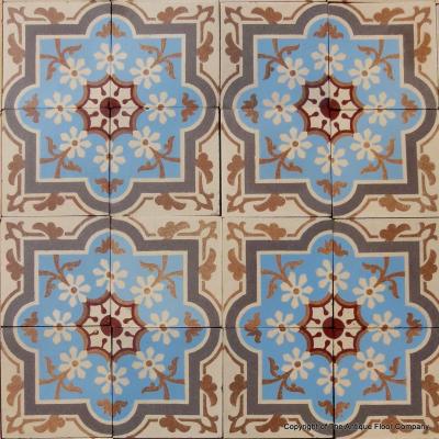 c.14m2 Antique Boch Freres ceramic encaustic floor 