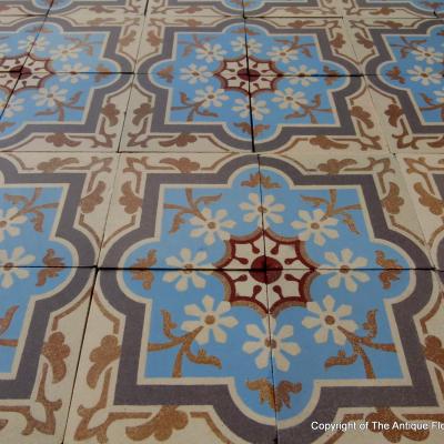 c.14m2 Antique Boch Freres ceramic encaustic floor 