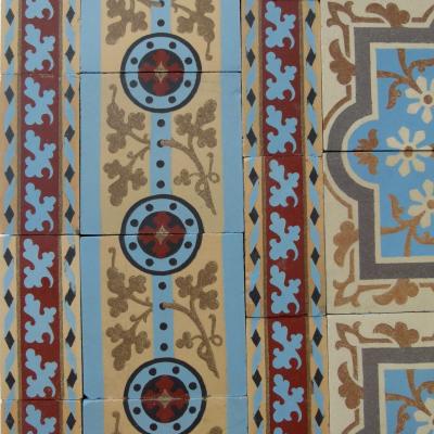 c.14m2 Antique Boch Freres ceramic encaustic floor 