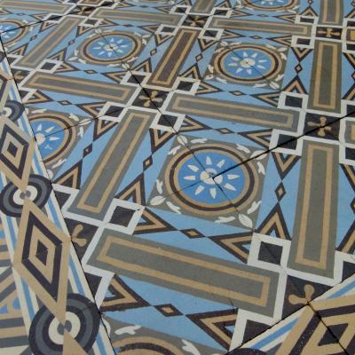 21.5m2 / 230 sq ft ceramic encaustic floor c.1879-1912