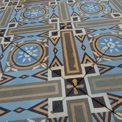 21.5m2 / 230 sq ft ceramic encaustic floor c.1879-1912