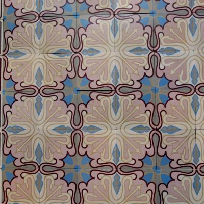 12m2 / 130 sq ft antique ceramic art nouveau floor with triple borders