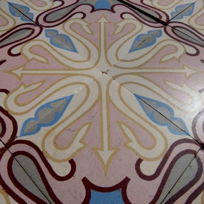 12m2 / 130 sq ft antique ceramic art nouveau floor with triple borders