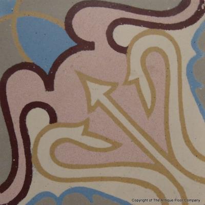 12m2 / 130 sq ft antique ceramic art nouveau floor with triple borders