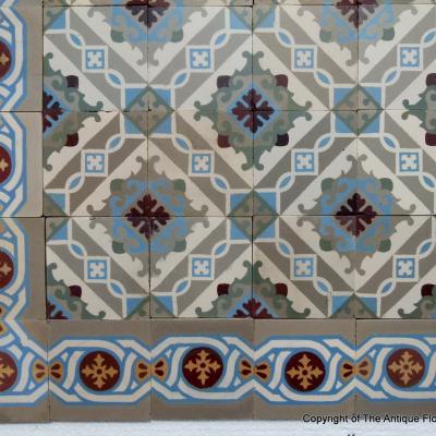 12m2+/130 sq ft antique Belgian ceramic encaustic floor
