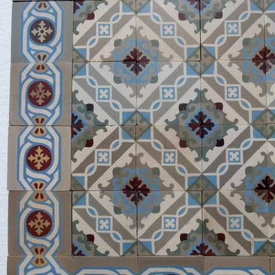 12m2+/130 sq ft antique Belgian ceramic encaustic floor