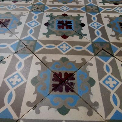 12m2+/130 sq ft antique Belgian ceramic encaustic floor