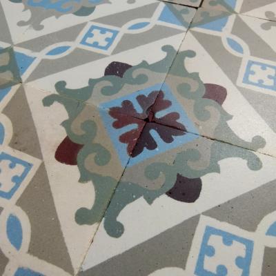 12m2+/130 sq ft antique Belgian ceramic encaustic floor