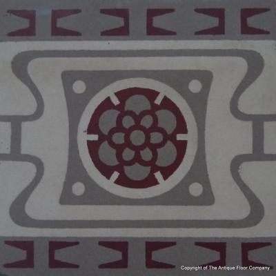 15.75m2 antique Villeroy and Boch octagon ceramic floor with cabochons - 1946 