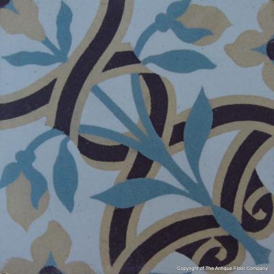 15.25m2 handmade Octave Colozier floral themed ceramic floor - c.1913