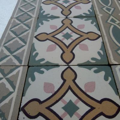 15m2 / 160 sq ft Belgian antique ceramic tile - 1900-1925