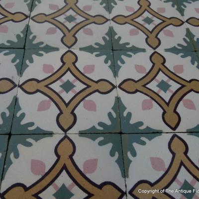 15m2 / 160 sq ft Belgian antique ceramic tile - 1900-1925