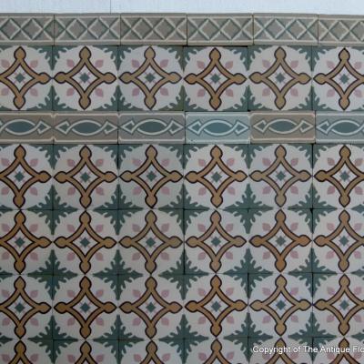 15m2 / 160 sq ft Belgian antique ceramic tile - 1900-1925