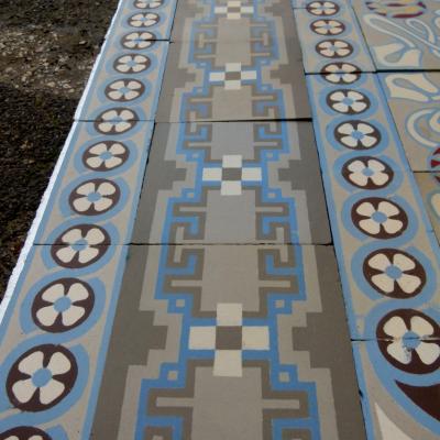 14.5m2 antique ceramic art nouveau floor c.1900-1925