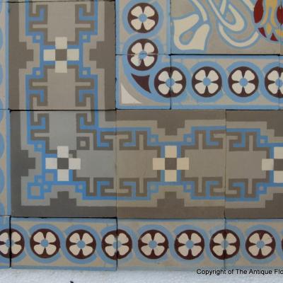 14.5m2 antique ceramic art nouveau floor c.1900-1925