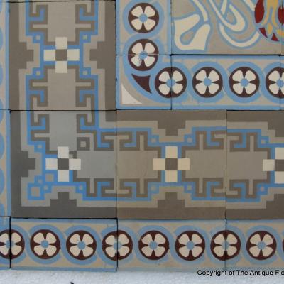 14.5m2 antique ceramic art nouveau floor c.1900-1925