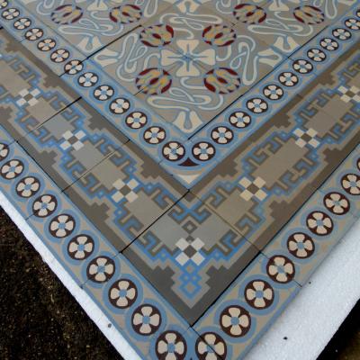 14.5m2 antique ceramic art nouveau floor c.1900-1925